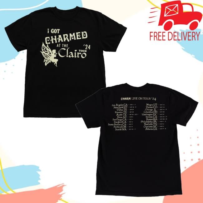 Official Clairo Merch I Got Charmed Tour Shirt Black