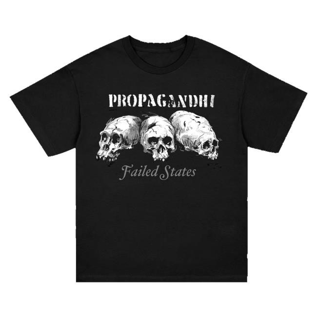 Propagandhi Merch Failed States Skulls Zip Up Hoodie