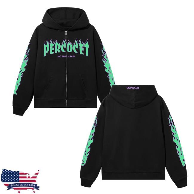 Revenge Merch Percocet Zip Black Green