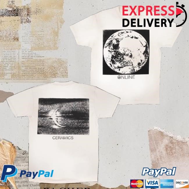 Official Online Ceramics Merch Earth Moon Logo Hand Dyed And Stonewashed Cream Tank Top