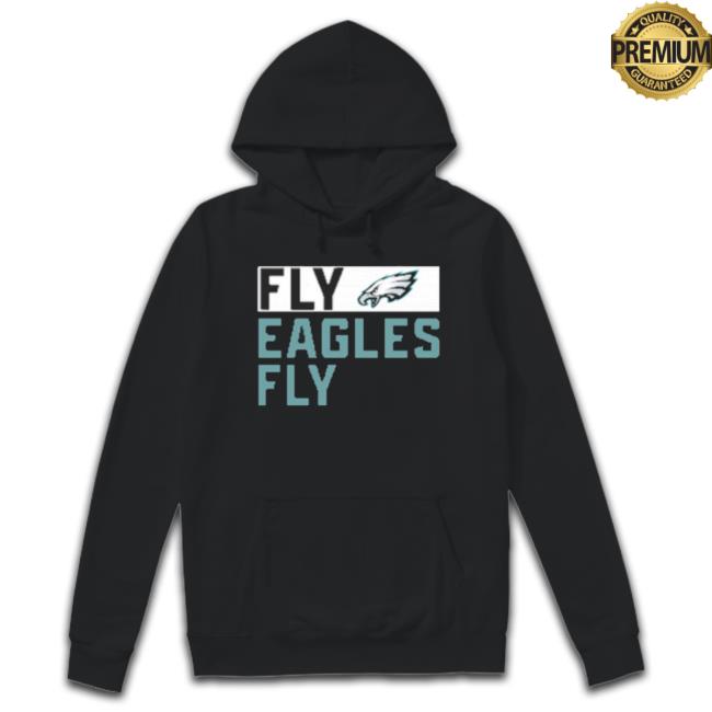 Black Philadelphia Eagles Anthracite Fly Eagles Fly Sweatshirt Black Philadelphia Eagles Anthracite Fly Eagles Fly Long Sleeve Shirt