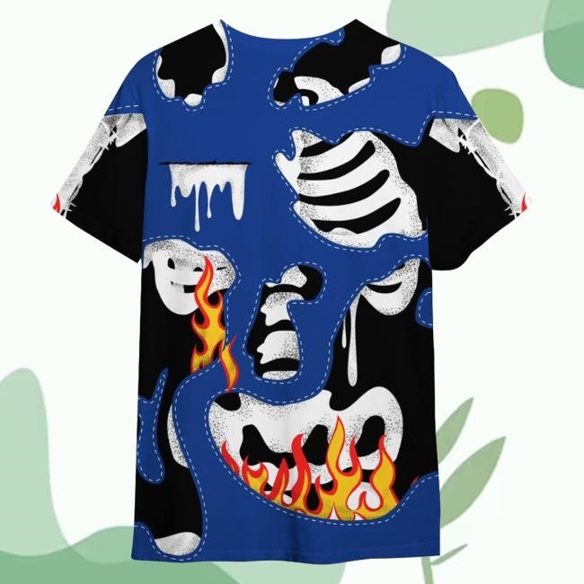 Dunkare Air Foamposite One Royal Keleton Smile Flame Drip All Over Print Hoodie Sweatshirt