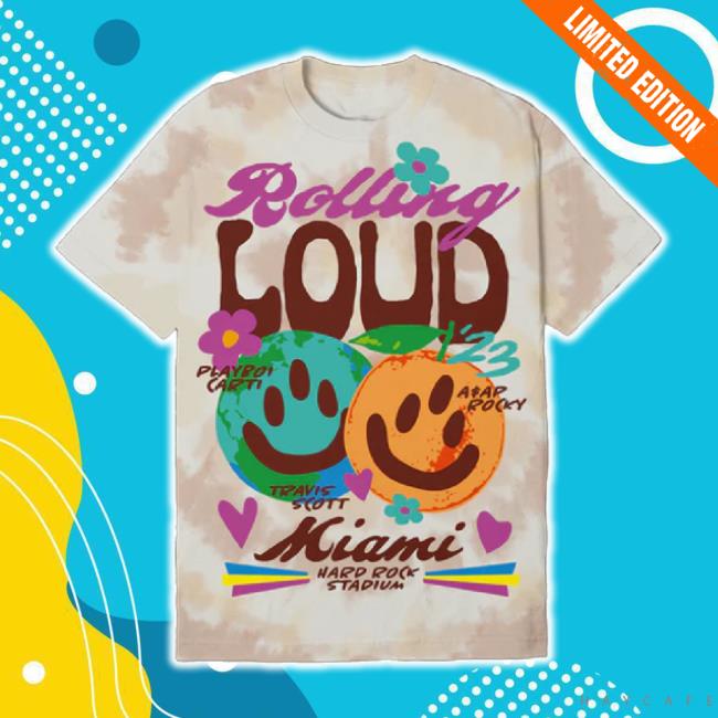 Trending Rolling Loud Merch Store Rl Miami 23 Happy Vintage Navy Tie Dye Sweatshirt Shoprollingloud Shop