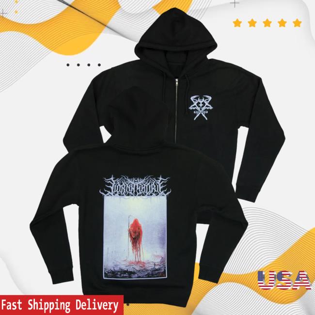 Official Lorna Shore Merch Store Lorna Shore And I Return To Nothingness Cover Zip Up Pullover Hoodie Black LornaShore