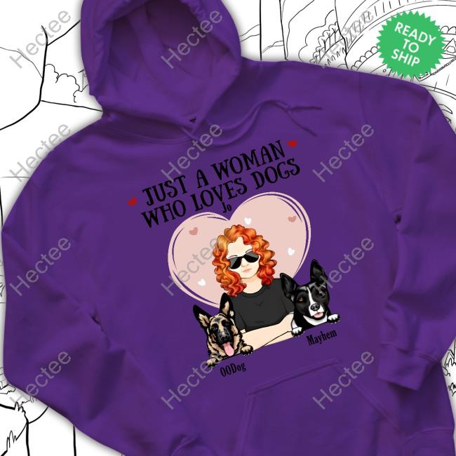 Titianred Voting Blue Just A Woman Who Loves Dog Jo 00Dog Mayhem Hoodie