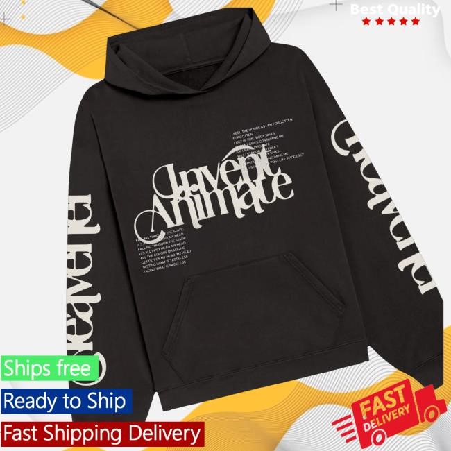Invent Animate Official Merch Store Black Cream Logo Zip Up Hoodie