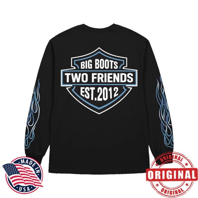 Big Boots Motorcycle Black Hoodie Two Friends Store Merch