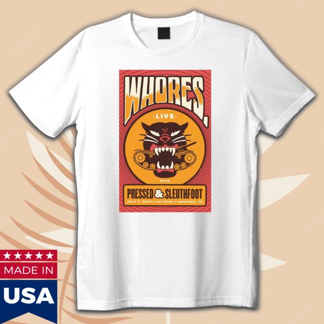 Official Whores Band July 7, 2023 Hi Tone, Memphis, Tn Poster Shirt