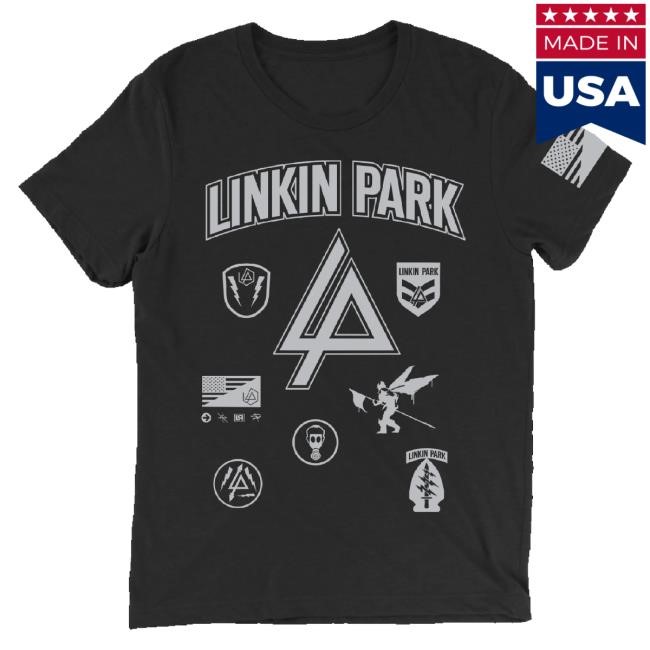 Linkin Park Merch Lp Patches Black Sweatshirt