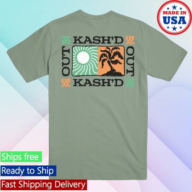 Kash'd Out Store Merch Green Sunset Tee Shirt