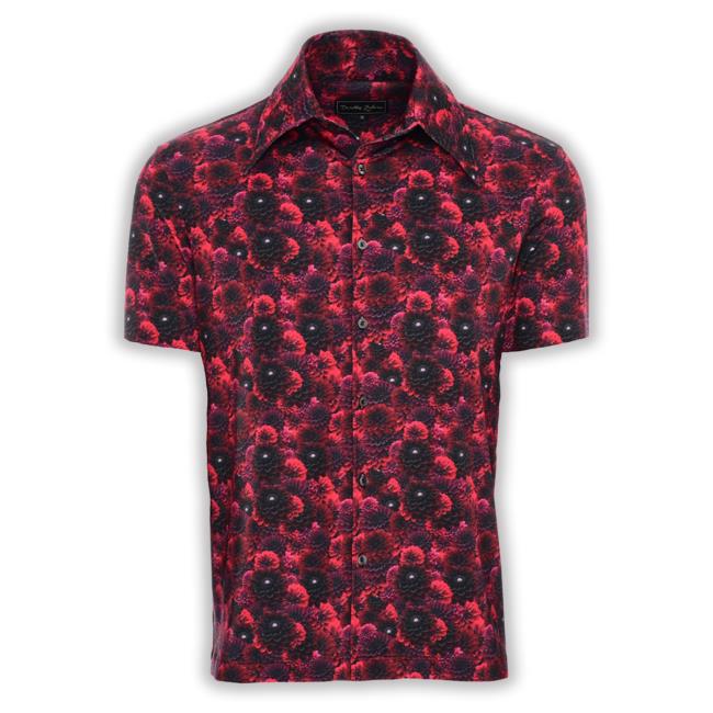 Dorothyzudora Merch Mens 70S Black Dahlia Red Floral Print Dahlia Daze Tee