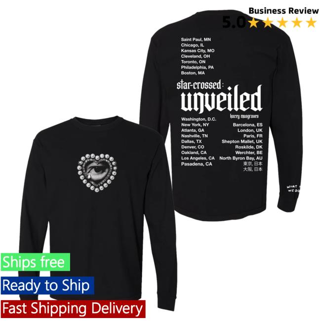 Official Kacey Musgraves Merch Store Shop K A C E Y M U S G R A V E S Star-Crossed: Unveiled Black World Tour Long Sleeve Tees KaceyMusgraves Spaceykacey