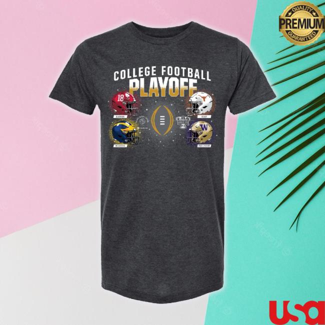 Official College Football Playoff Shop College Football Playoff 2024 4-Team Charcoal Long Sleeve Tee