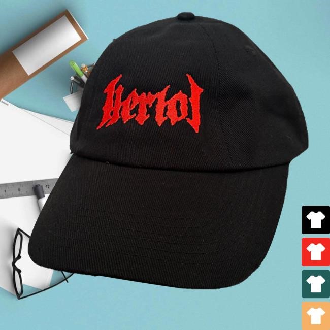Heriot Metal Merch Red Embroidered Logo New Cap
