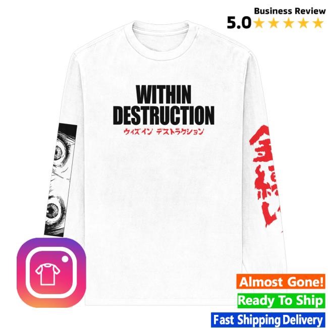 Trending Sumerian Records Merch Store Within Destruction - Kanashibari White Long Sleeve Shirt