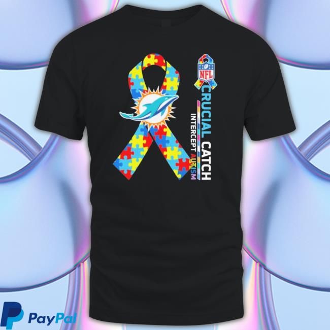 Miami Dolphins Crucial Catch Intercept Autism T-Shirt