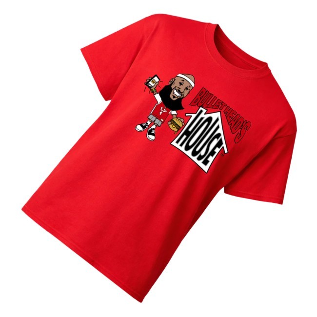 Bulletheads House Store Merch Classic Heavy Cotton Sweatshirt Red Basketball Logo