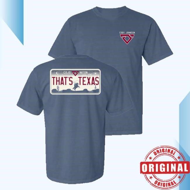Cody Johnson Music Merch That's Texas Plate Shirt
