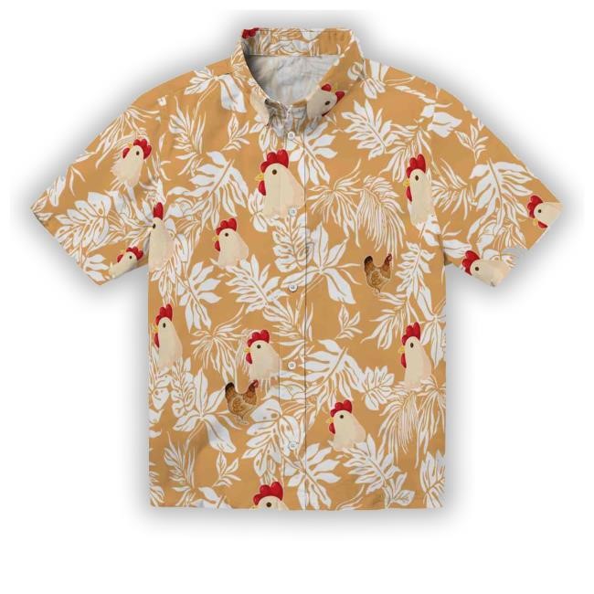 Chicken Tropical Leaf Hawaiian New Shirt