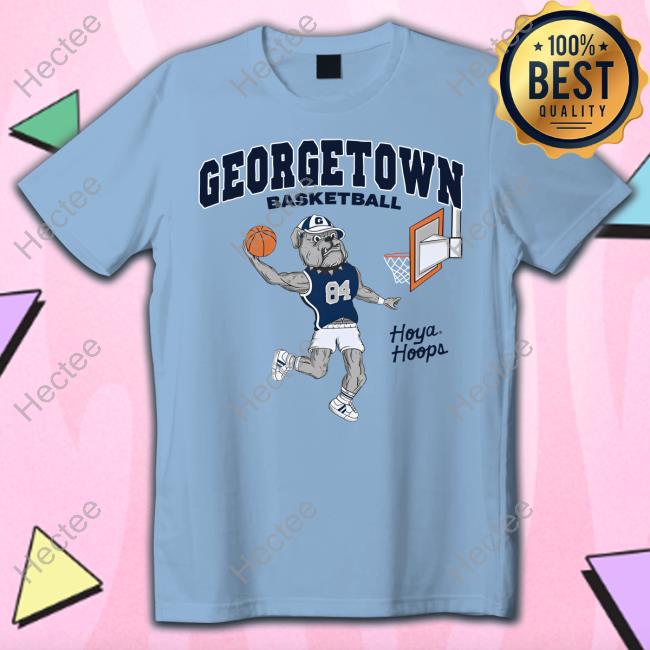 Dunking Bulldog Georgetown Basketball Long Sleeve Tee