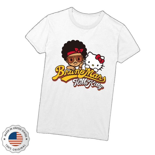Brunomars Merch Store Shop Bruno Mars X Hello Kitty White T-Shirt, Hoodie, Tank Top, Sweater And Long Sleeve T-Shirt