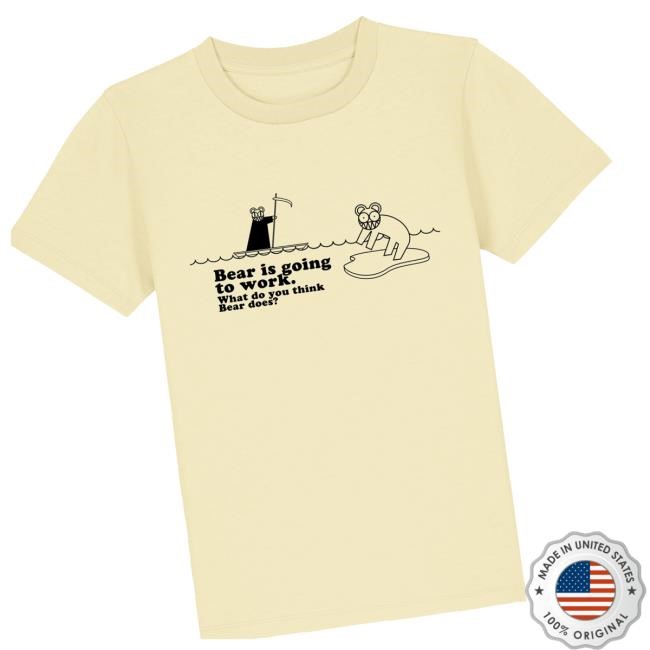 Wasteheadquarters Merch Store Bear Is Going To Work Kids Crewneck Sweatshirt