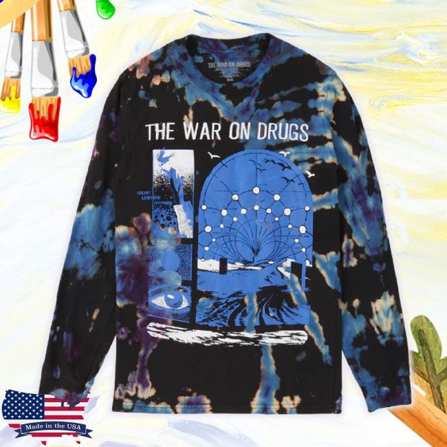 Original The War On Drugs Merch Store I Don't Live Here Anymore Tracklist New Shirt (Tie-Dyed By Adam) Black Thewarondrugs Shop