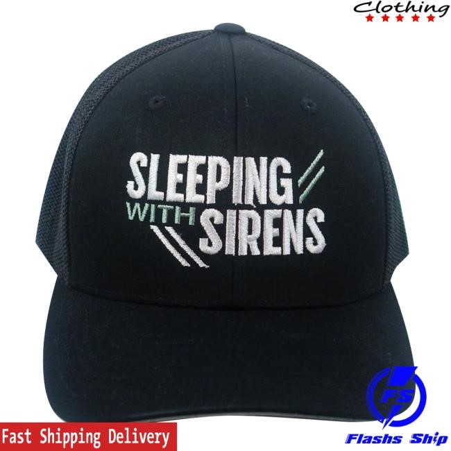 Official Sleeping With Sirens Merch Linear Black Bucket Hat