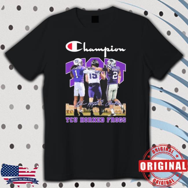 Champion Tre’Vius Hodges Tomlinson Max Duggan And Chandler Morris Tcu Horned Frogs Signatures Shirts