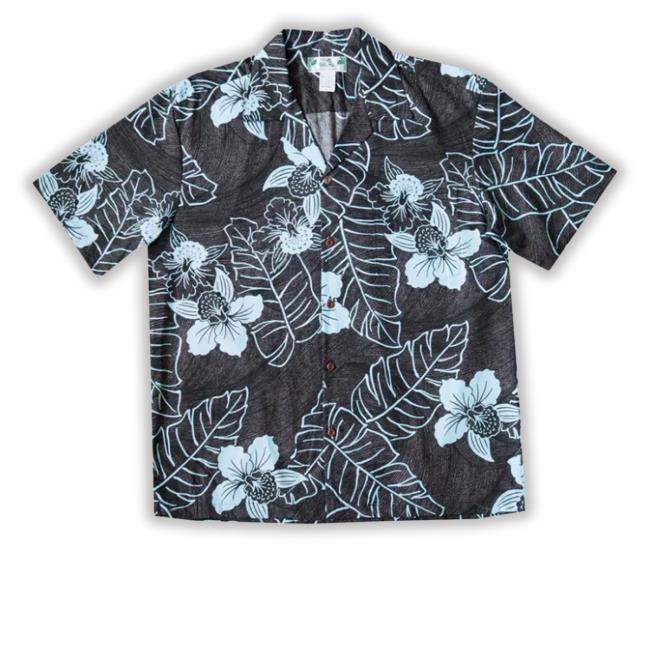 Lavahut Merch Ka'anapali Black Hawaiian Cotton Classic Shirt