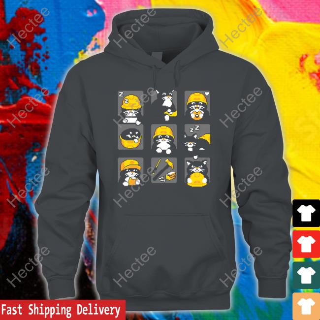 Rawpaw Ink Store Construction Cats By Cats With Jobs Hoodie Stray Cat