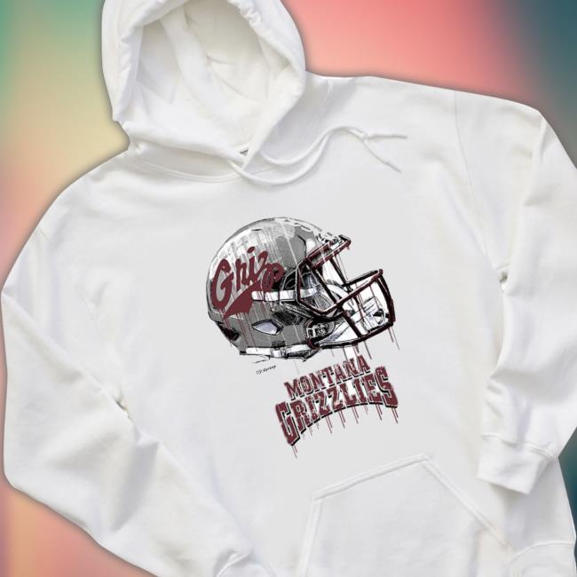 Montana Grizzlies Dripping Helmet Shirts Montana Grizzlies Dripping Helmet Shirt