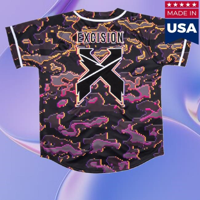 Official Excision Merch Excision Pink Camo Baseball Jersey Tee
