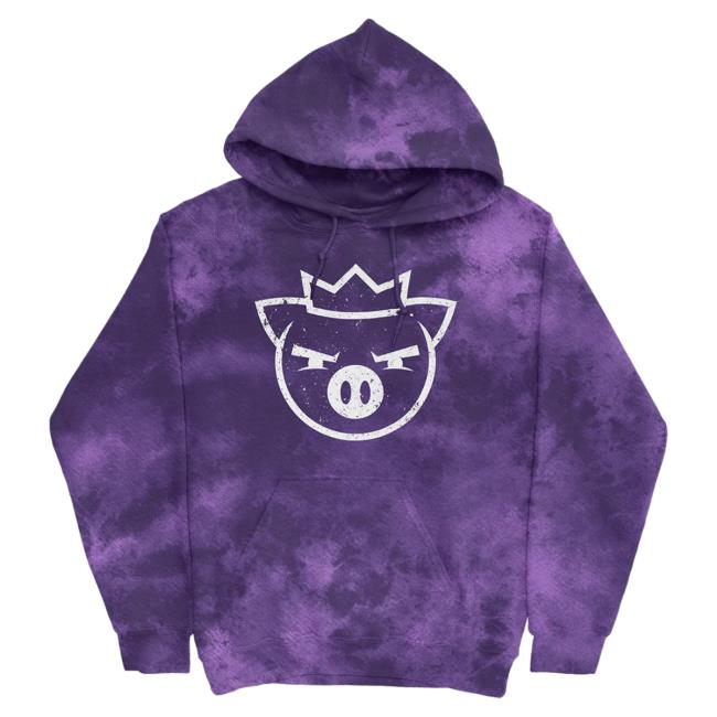 Official Technoblade Mech Store Technoblade Ghost King Glow In The Dark Hoodie (Purple Cloud Wash) Pullover Hoodie Technoblade Apparel Clothing Shop