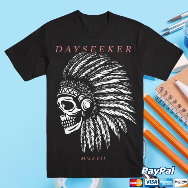 Official Dayseeker Merch Store Indian Skull Black Tshirt Dayseeker Shop