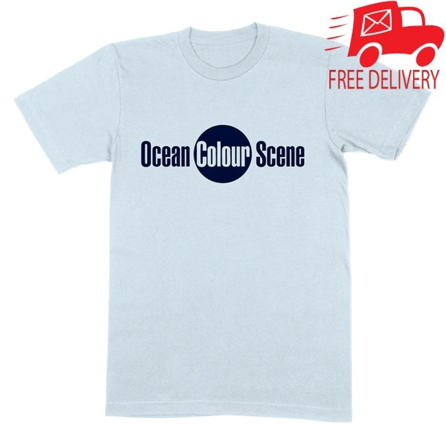 Ocean Colour Scene Merch Store Ocs Classic Logo Tee Shirt Light Blue