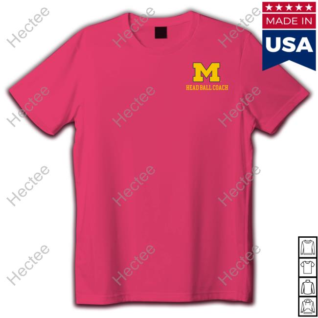 Official Michigan Football M Head Ball Coach Harbaugh 4 T Shirt