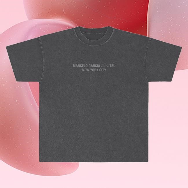 Marcelo Garcia Store Merch Mgjj Nyc Logotype Tee, Garment-Dye Off Vintage Black Shirts