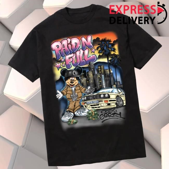 Geezyworld Merch Store Paid In Full Tee Black Funny Shirt