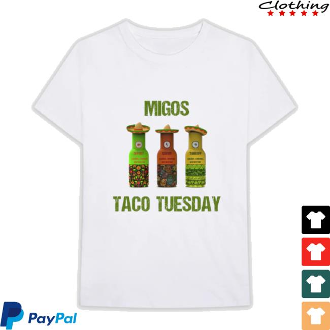 Original Migos Official Migos Official Store Merch Taco Tuesday New Shirt (White) Migosofficial Apparel Clothing Shop