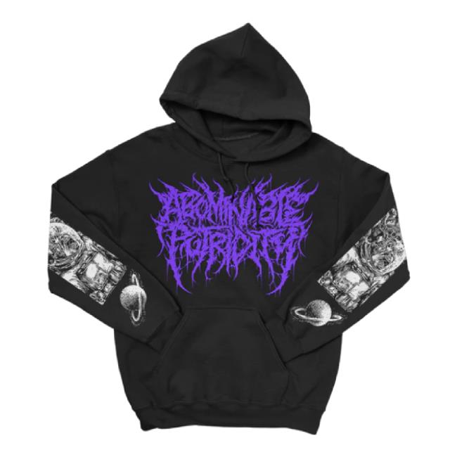 Trending Indie Merch Store Abominable Putridity "The Last Astronaut Purple Logo" Pullover Hoodie Sweatshirt Indiemerchstore Shop