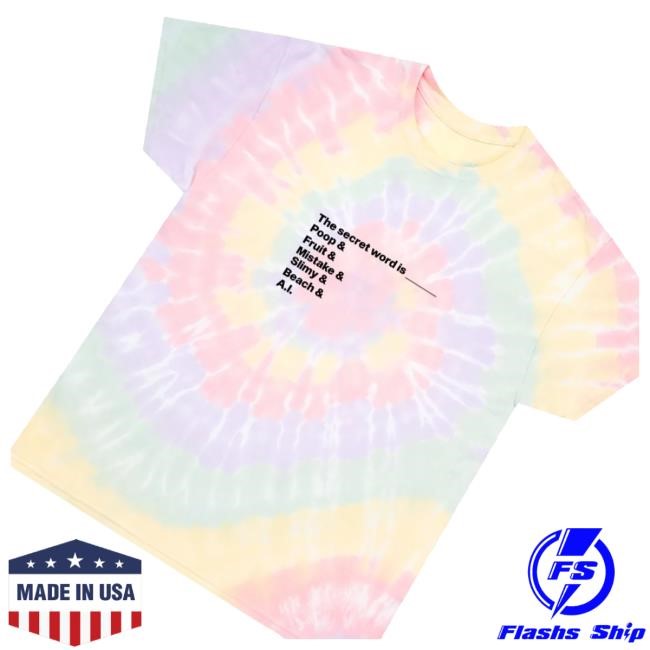 Distractible Merch Shop Store Pastel Tie-Dye Secret Word Shirt