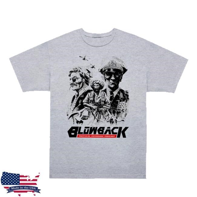 Official Blow Back Merch Store Grey Tee