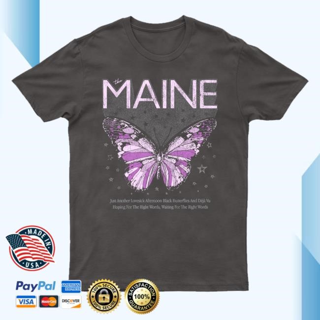 The Maine Official Merchandise Butterfly Tee Black Hoodie Sweatshirt