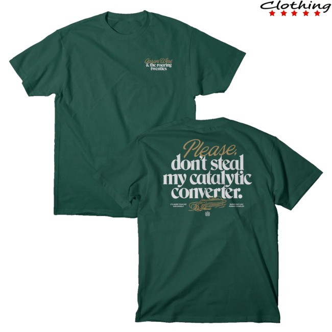 Loneliest Place On Earth Merch Store Aaron West And The Roaring Twenties Catalytic Converter Crewneck Sweatshirt Forest Green