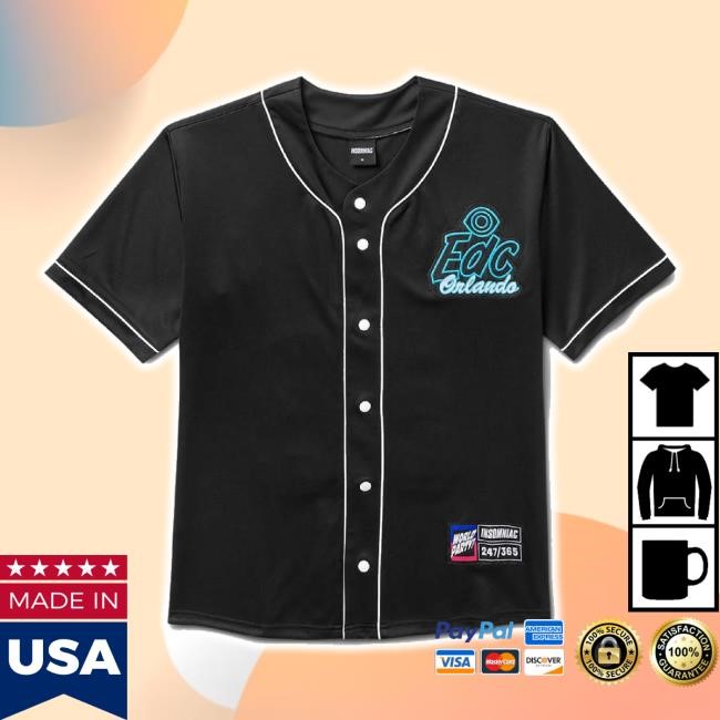 Original Edc Orlando Baseball Jersey Long Sleeve T Shirt Insomniac Shop Store Merch