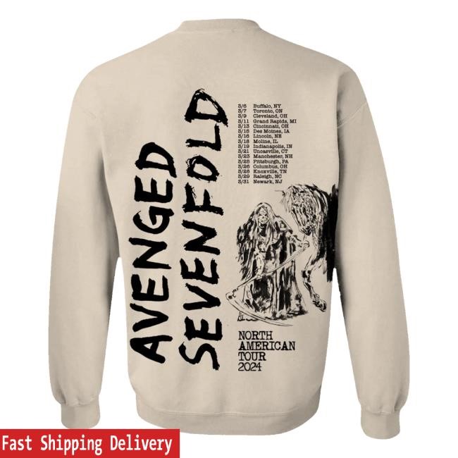 A7x World Merch Store Avenged Sevenfold 2024 Tour Wisdom T-Shirt