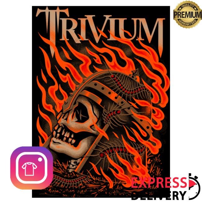 Official Trivium Merch Flaming Skull Shirts
