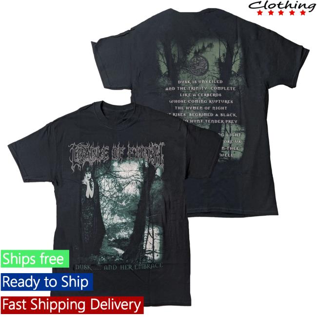 Official Night Shift Merch Indie Merch Store Cradle Of Filth - Dusk... And Her Embrace Top Shirt NightShiftMerch IndieMerchStore
