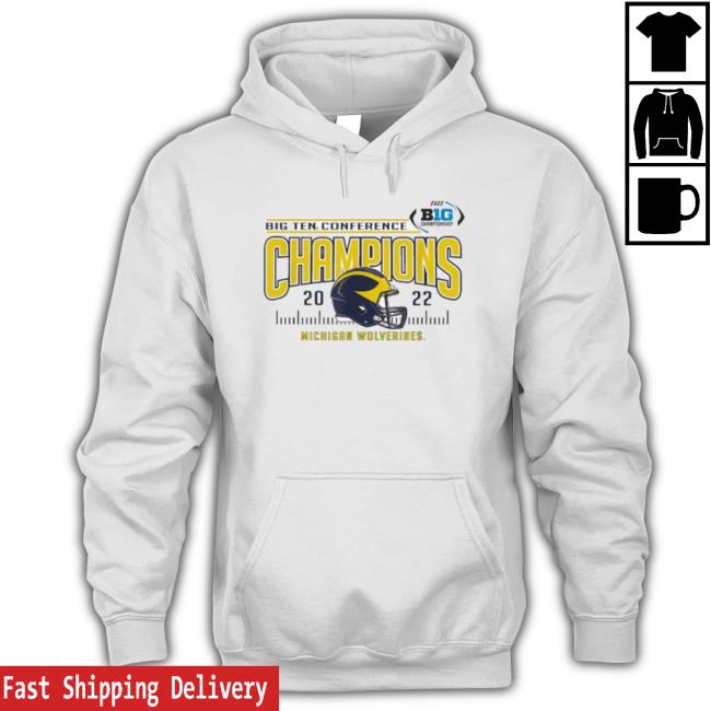Michigan Wolverines Big Ten Champs 2022 Football Helmet Sweatshirt Michigan Wolverines Big Ten Champs 2022 Football Helmet Tee